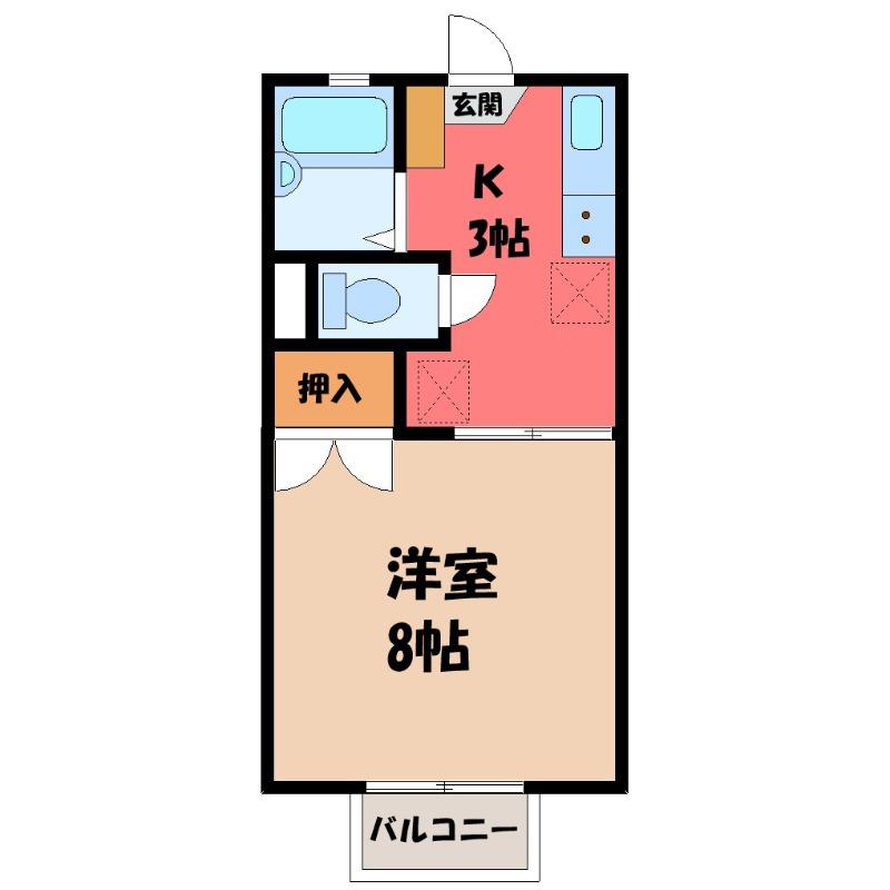 タカダハイツ(1K/1階)の間取り写真