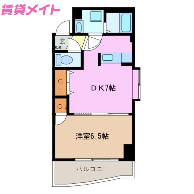エトワール(1DK/3階)の間取り写真
