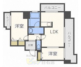 KDXレジデンス菊水四条(2LDK/3階)の間取り写真