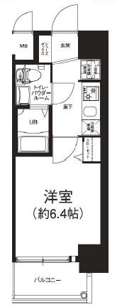 エグゼ大阪DOME CITYシエル(1K/8階)の間取り写真