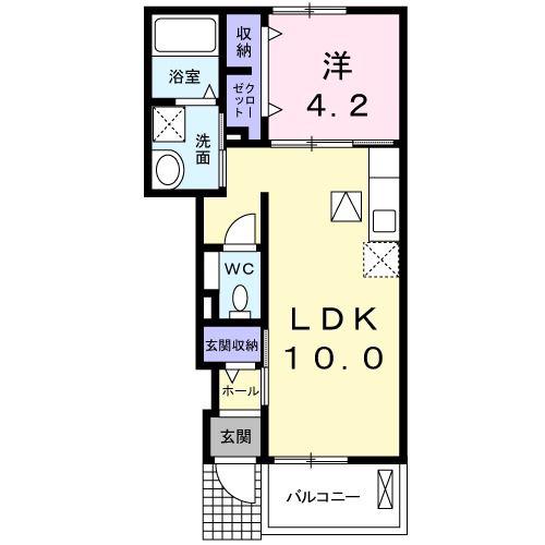 ウィステリア幸陽II(1LDK/1階)の間取り写真