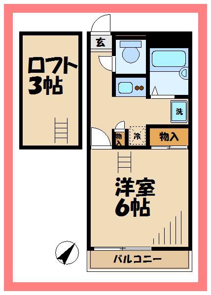 レオパレスジャスミン(1K/2階)の間取り写真