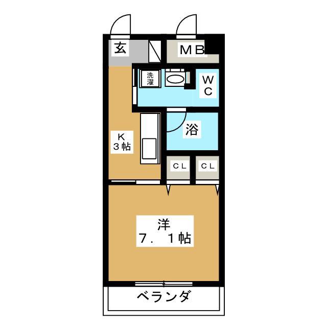 LITTLE PAW(1K/3階)の間取り写真