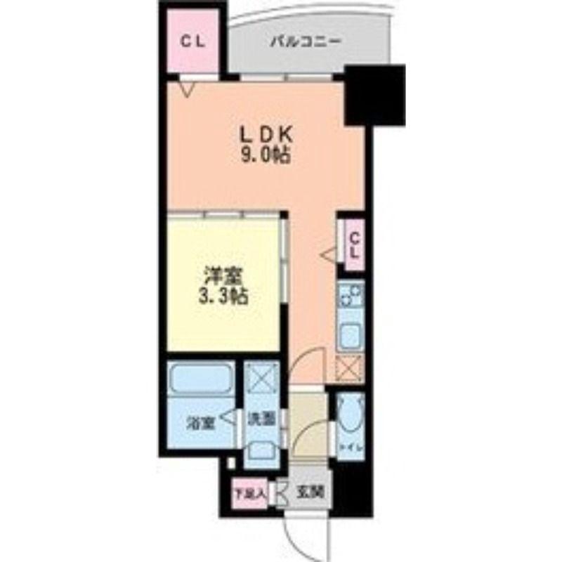 セレニテ本町グランデ(1LDK/7階)の間取り写真