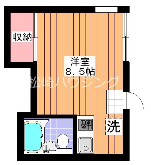 メゾンアサヌマ(ワンルーム/1階)の間取り写真