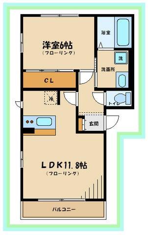 アベニューセイジョウ(1LDK/2階)の間取り写真