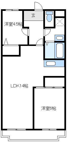 アルパインメゾン(2LDK/5階)の間取り写真
