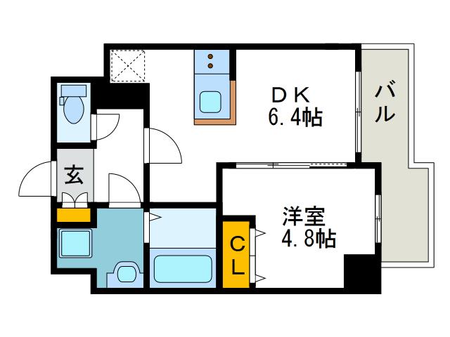フォーリアライズ大阪ウエストベイ(1DK/5階)の間取り写真