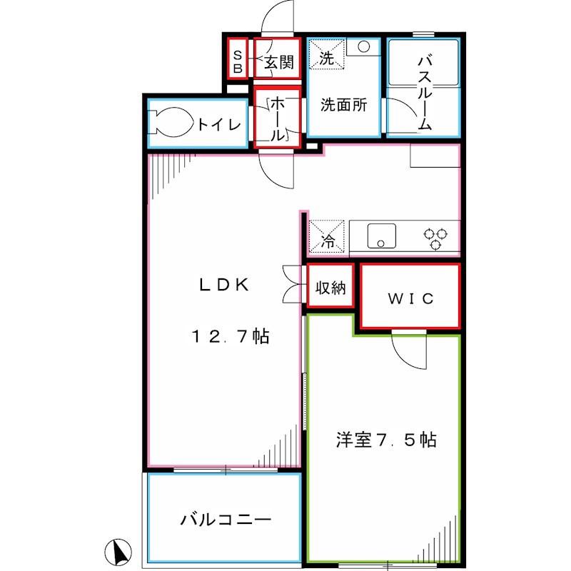 アール・プレイス(1LDK/3階)の間取り写真