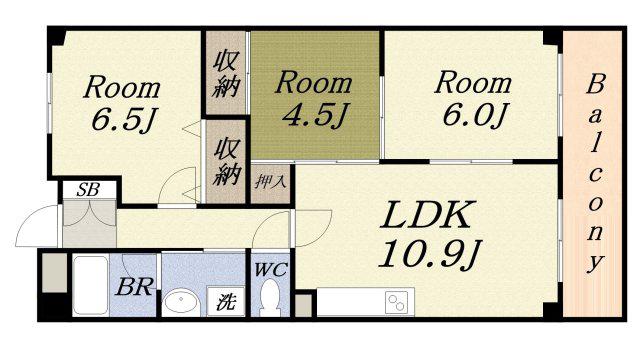 コージーコート(3LDK/7階)の間取り写真