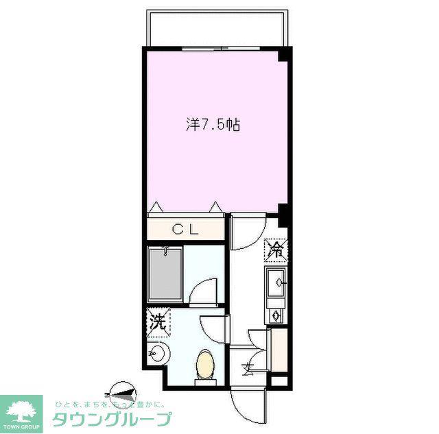 グリーンリーバス(1K/2階)の間取り写真