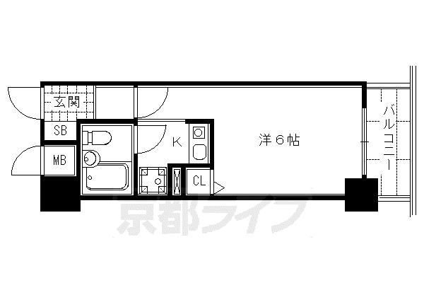 エスリード四条河原町(1K/7階)の間取り写真