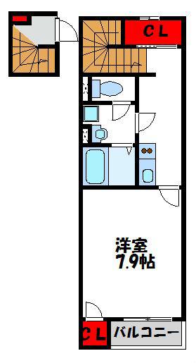 レオネクスト水晶館V(1K/2階)の間取り写真