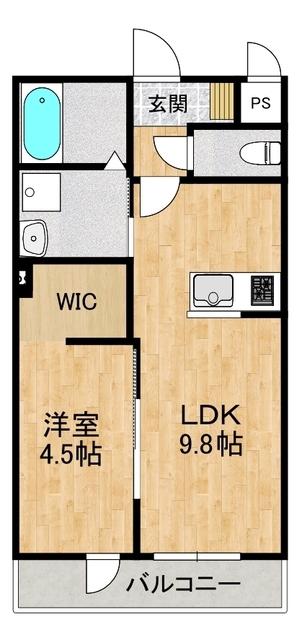 川田様アパート(1LDK/2階)の間取り写真