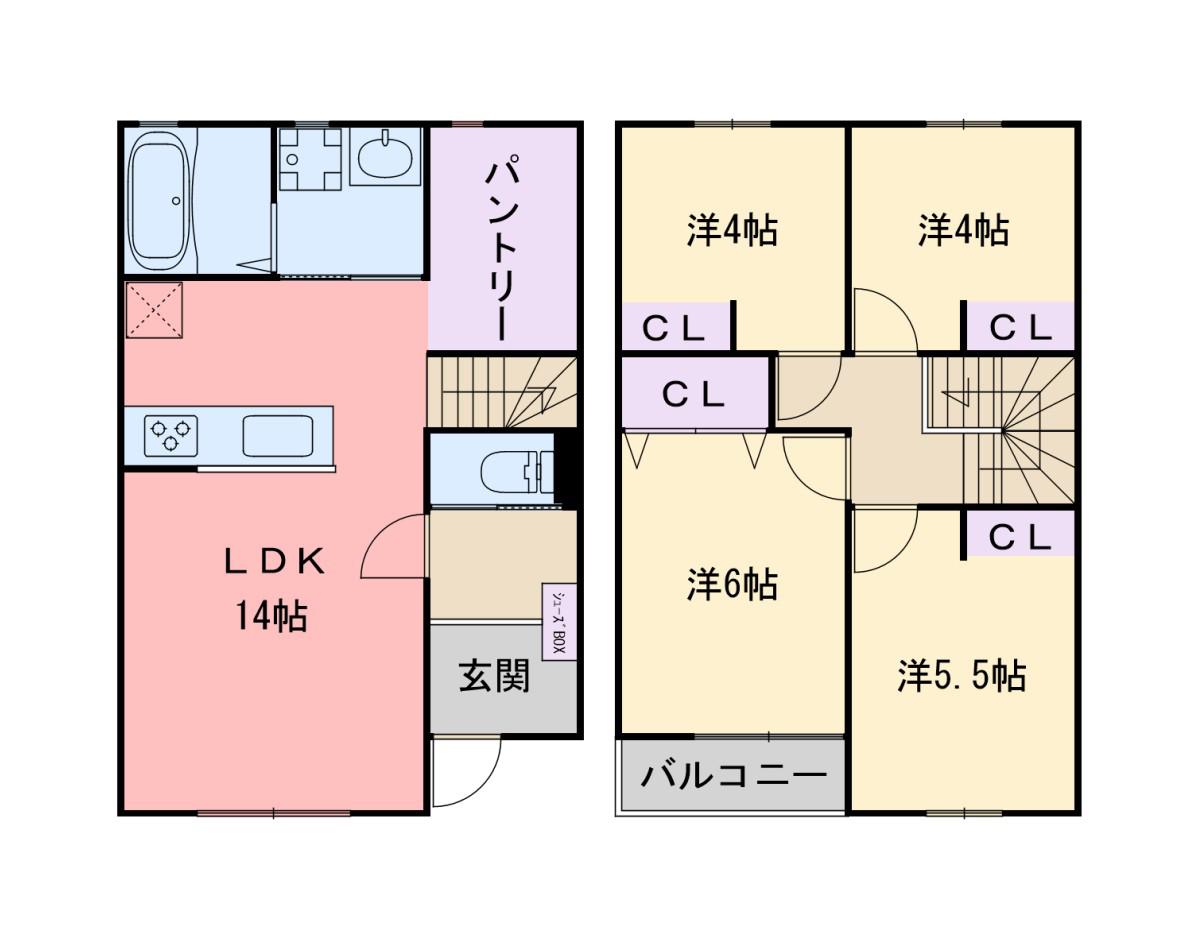 GARDEN VILLAGE 前原北 A(4LDK/1階)の間取り写真