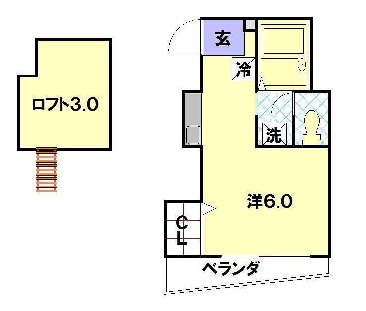 林ビル(ワンルーム/3階)の間取り写真