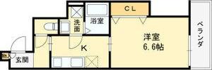 クレアール西今川(1K/1階)の間取り写真