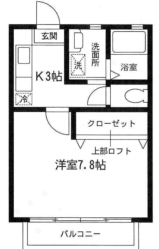 グランデールナイン(1K/1階)の間取り写真
