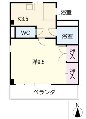 シティハイツ尾関(1K/2階)の間取り写真