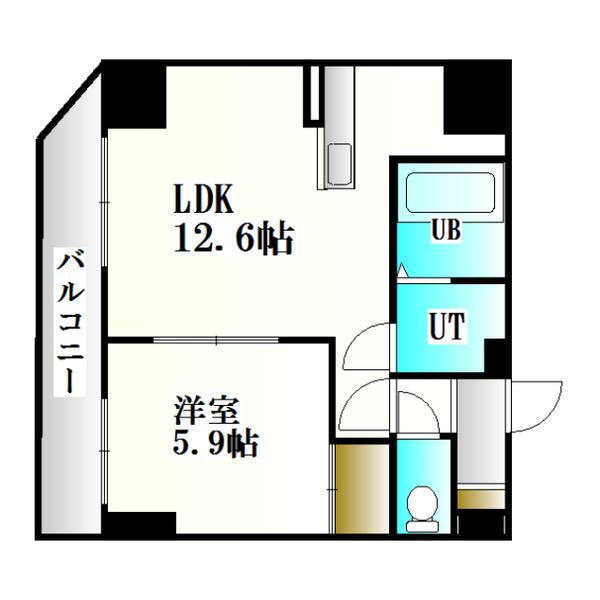 FERIO新札幌(1LDK/8階)の間取り写真