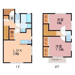 フレアージュツルタ(2LDK/1階)の間取り写真