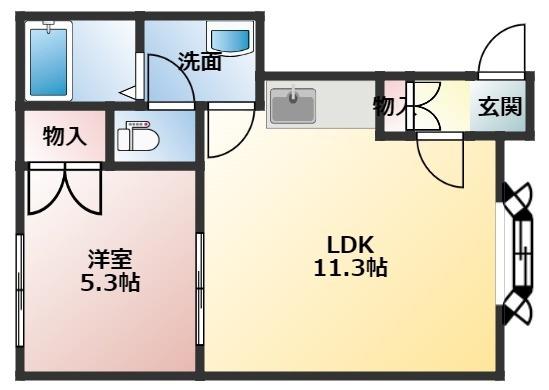 MAISON・I(1LDK/2階)の間取り写真