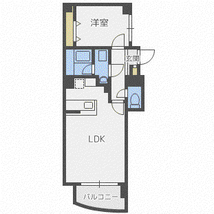 エクリュ(1LDK/4階)の間取り写真