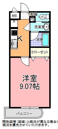 リエス東赤塚(1K/3階)の間取り写真