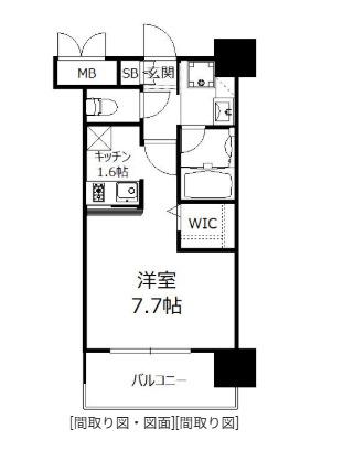 エンクレストベイ天神東II(1K/5階)の間取り写真