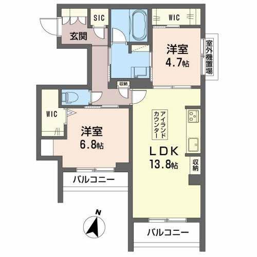 PARADISO琴平(2LDK/2階)の間取り写真