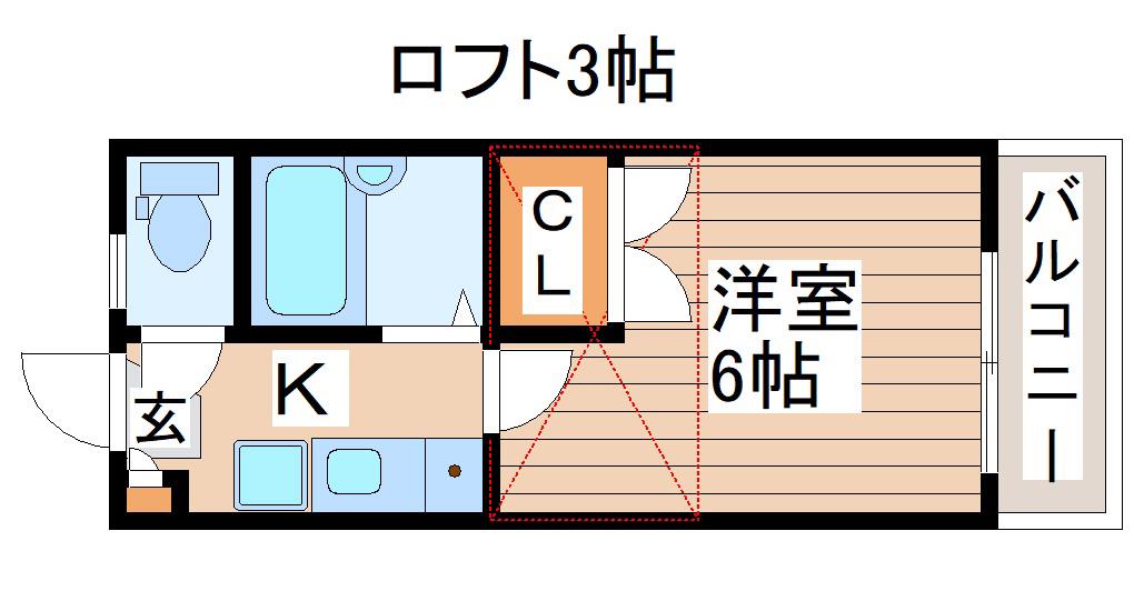 FLAT青山(1K/2階)の間取り写真