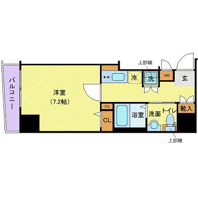 ガリシア日本橋水天宮II(1K/5階)の間取り写真