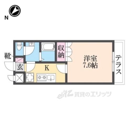 シャトーグリーン2(1K/2階)の間取り写真