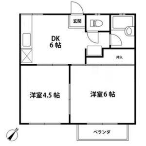 ストーク・S(2DK/2階)の間取り写真