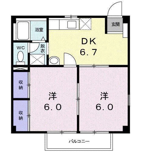 コーポITOGAWA(2DK/1階)の間取り写真
