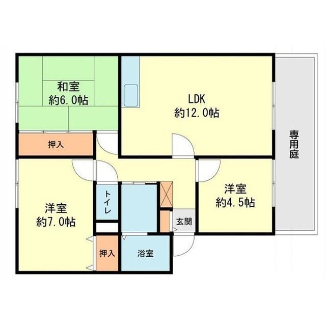 フェアリーテイル(3LDK/1階)の間取り写真