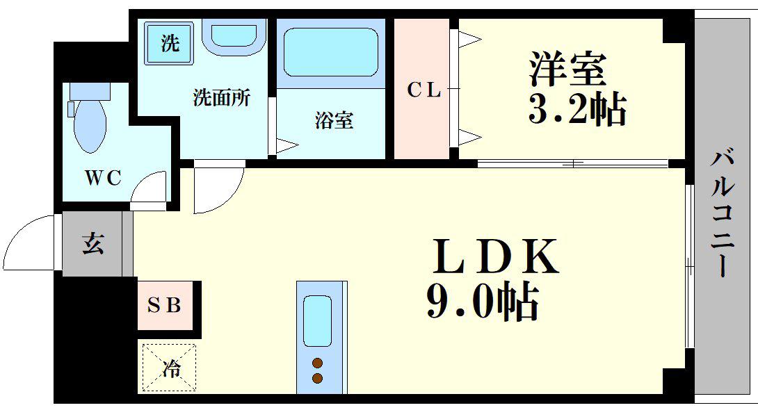 LA BENTEN(1LDK/5階)の間取り写真
