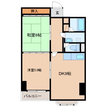 リアライズ千歳(2DK/8階)の間取り写真