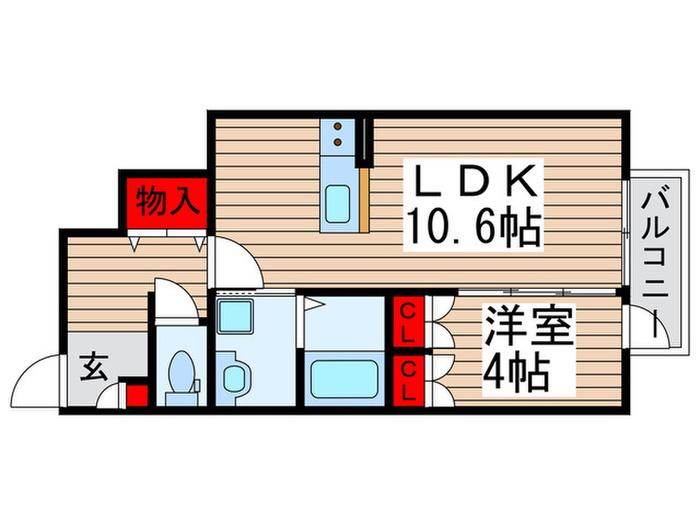 プロムナード6番館(1LDK/1階)の間取り写真