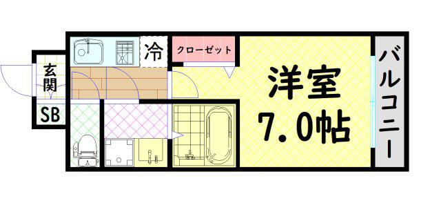 ファステート難波デラックス(1K/8階)の間取り写真