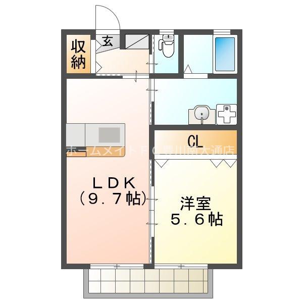 サンパティーク・トキワ(1LDK/2階)の間取り写真