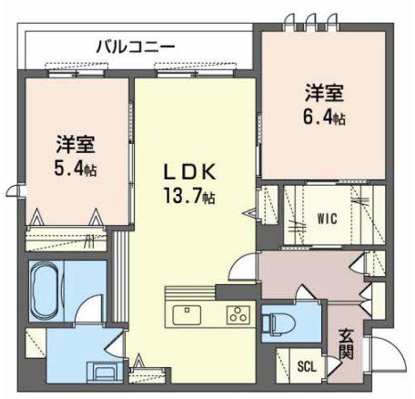 LA SUITE INFINI(2LDK/3階)の間取り写真
