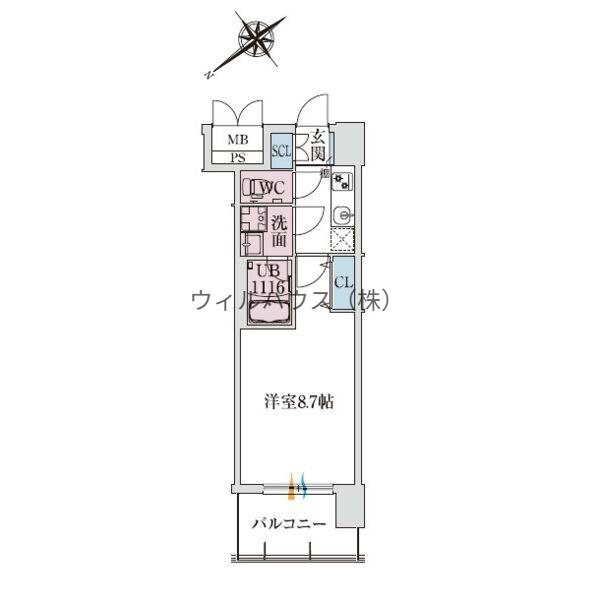 スプランディッド堺東3(1K/6階)の間取り写真
