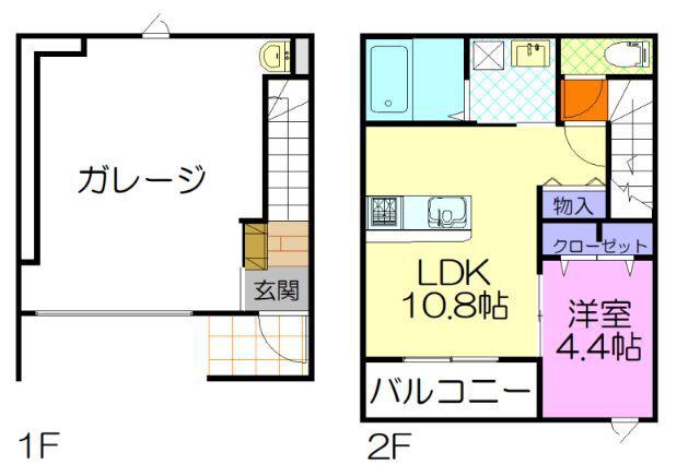 アウトリメッサ(1LDK/1階)の間取り写真