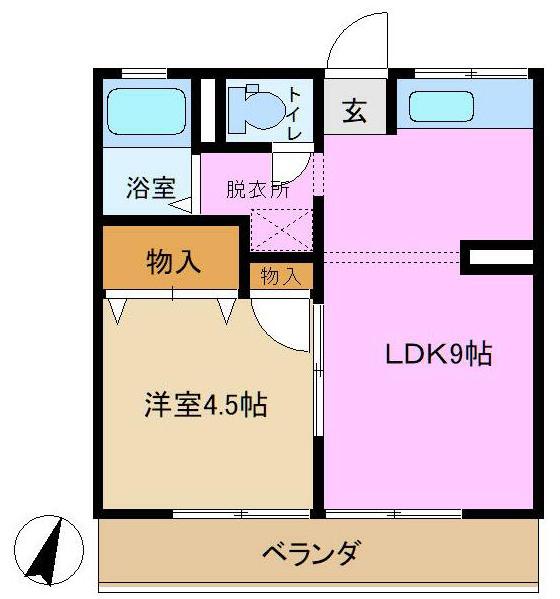 メゾン桐の木(1LDK/1階)の間取り写真