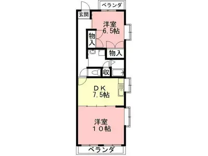 ラカーサ アルタ(2DK/3階)の間取り写真