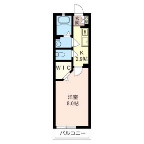 アンソレイエ・ロジュマン笹(1K/2階)の間取り写真