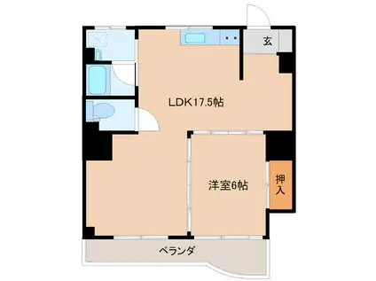 コウエイビル(1LDK/4階)の間取り写真