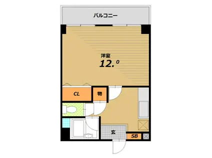 ヴィラン橋本(1K/2階)の間取り写真