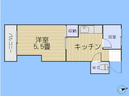新川ビル(1K/2階)の間取り写真